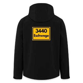 ANCIEN CODE POSTAL RÉTRO 3440 ESCHWEGE - Veste softshell homme en polyester recyclé Stanley/Stella - noir - Dos - AI Model Male 185 light (185cm)