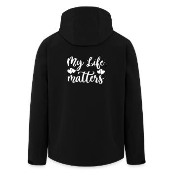My Life Counts Hearts - Men’s Recycled Softshell Jacket by Stanley/Stella - black - Back - AI Model Male 185 light (185cm)