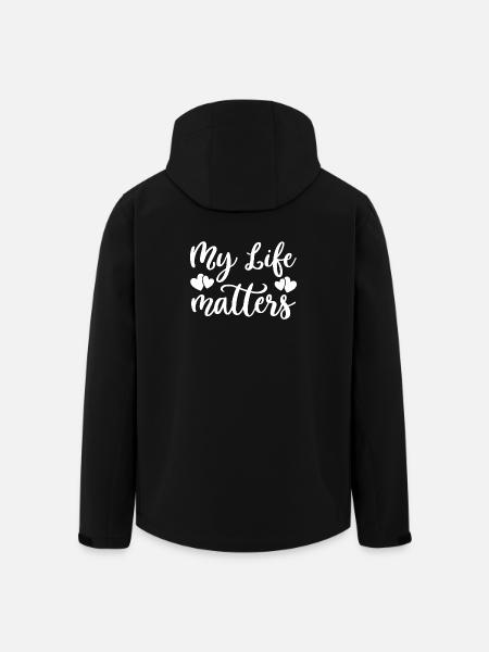 My Life Counts Hearts - Men’s Recycled Softshell Jacket by Stanley/Stella - black