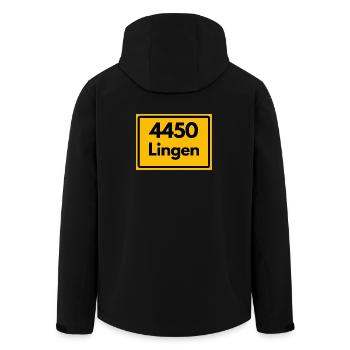 ANCIEN CODE POSTAL RETRO 4450 LINGEN - Veste softshell homme en polyester recyclé Stanley/Stella - noir - Dos - AI Model Male 185 light (185cm)