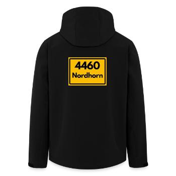 ALTE POSTLEITZAHL PLZ RETRO  4460 NORDHORN – NRW - Recycelte Männer Softshell-Jacke von Stanley/Stella - Schwarz - Hinten - AI Model Male 185 light (185cm)