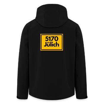 ALTE POSTLEITZAHL PLZ RETRO 5170 JÜLICH  - Recycelte Männer Softshell-Jacke von Stanley/Stella - Schwarz - Hinten - AI Model Male 185 light (185cm)