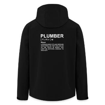 Définition du plombier - Veste softshell homme en polyester recyclé Stanley/Stella - noir - Dos - AI Model Male 185 light (185cm)