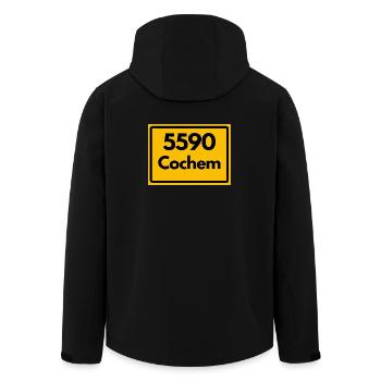 ALTE POSTLEITZAHL PLZ RETRO 5590 COCHEM - Recycelte Männer Softshell-Jacke von Stanley/Stella - Schwarz - Hinten - AI Model Male 185 light (185cm)
