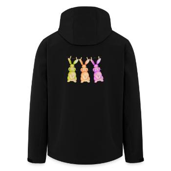 Hase T-Shirt süß Wäscheleine Osterdesign Geschenk - Recycelte Männer Softshell-Jacke von Stanley/Stella - Schwarz - Hinten - AI Model Male 185 light (185cm)