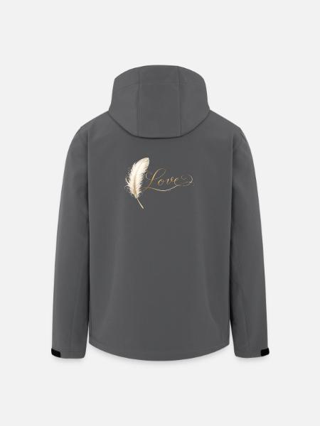 Love Lettering with Feather Elegant Design - Men’s Recycled Softshell Jacket by Stanley/Stella - black