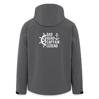Dad Captain Legend Boating Sailor Boat - Men’s Recycled Softshell Jacket by Stanley/Stella - black - Back - AI Model Male 185 light (185cm)
