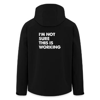 Ich bin mir nicht sicher, ob das klappt - Recycelte Männer Softshell-Jacke von Stanley/Stella - Schwarz - Hinten - AI Model Male 185 light (185cm)