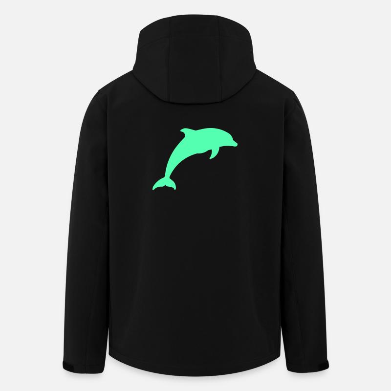Silhouette de dauphin lumineux - Veste softshell homme en polyester recyclé Stanley/Stella - noir
