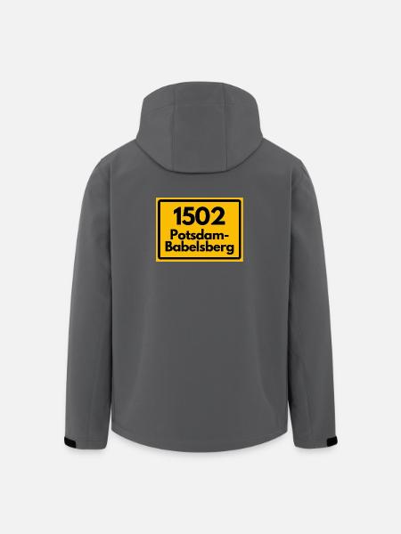 ALTE POSTLEITZAHL 1502 POTSDAM-BABELSBERG - Recycelte Männer Softshell-Jacke von Stanley/Stella - Schwarz