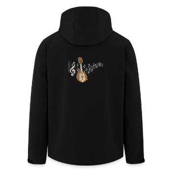 Mandoline Noten Bluegrass Country Musik - Recycelte Männer Softshell-Jacke von Stanley/Stella - Schwarz - Hinten - AI Model Male 185 light (185cm)