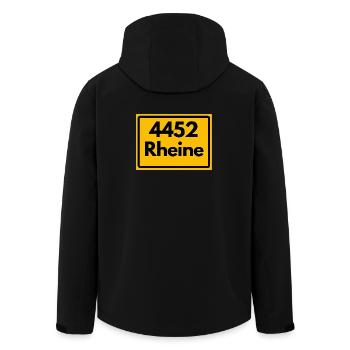 ALTE POSTLEITZAHL 4452 PLZ 48431 RHEINE NRW - Recycelte Männer Softshell-Jacke von Stanley/Stella - Schwarz - Hinten - AI Model Male 185 light (185cm)