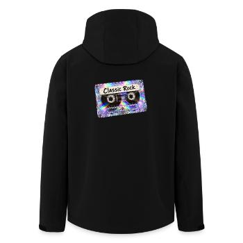 Classic Rock Retro Musikkassette - Recycelte Männer Softshell-Jacke von Stanley/Stella - Schwarz - Hinten - AI Model Male 185 light (185cm)