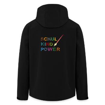 Schoolchild Power - Men’s Recycled Softshell Jacket by Stanley/Stella - black - Back - AI Model Male 185 light (185cm)