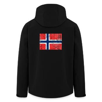 Fahne Norwegen Norway flag Flagge drapeau bandera - Veste softshell homme en polyester recyclé Stanley/Stella - noir - Dos - AI Model Male 185 light (185cm)