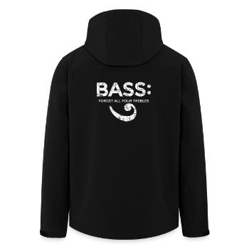 BASS - Forget all your trebles (Vintage/Blanc) - Veste softshell homme en polyester recyclé Stanley/Stella - noir - Dos - AI Model Male 185 light (185cm)