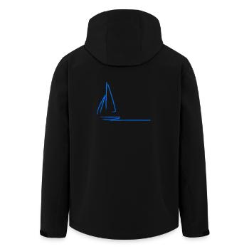 Sailing Sailboat Sailor - Men’s Recycled Softshell Jacket by Stanley/Stella - black - Back - AI Model Male 185 light (185cm)