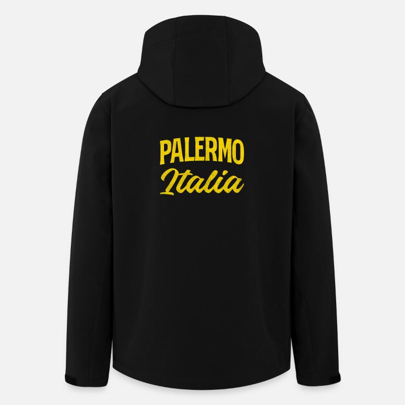 Palermo Italia Gelb Script - Recycelte Männer Softshell-Jacke von Stanley/Stella - Schwarz