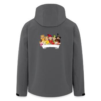 Fünf Figuren aus dem Ensemble des Kasperltheaters - Recycelte Männer Softshell-Jacke von Stanley/Stella - Schwarz - Hinten - AI Model Male 185 light (185cm)