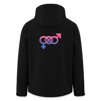 LGBTQ Pride Month - Bisexual Sign - Men’s Recycled Softshell Jacket by Stanley/Stella - black - Back - AI Model Male 185 light (185cm)