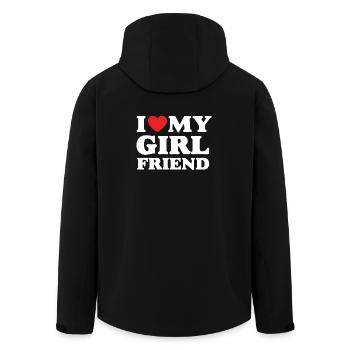 I Love My Girlfriend - Men’s Recycled Softshell Jacket by Stanley/Stella - black - Back - AI Model Male 185 light (185cm)