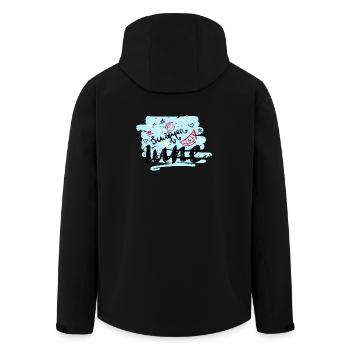 Sommer Scribble Früchte - Recycelte Männer Softshell-Jacke von Stanley/Stella - Schwarz - Hinten - AI Model Male 185 light (185cm)