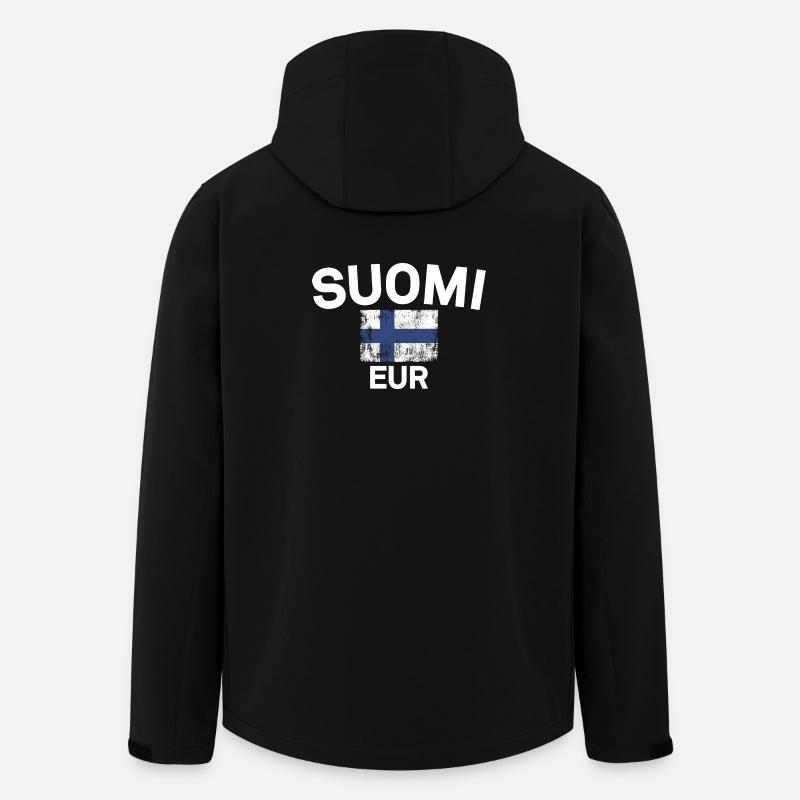Finnish Flag Grunge: Suomi EUR - Men’s Recycled Softshell Jacket by Stanley/Stella - black