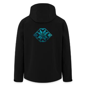 Geometric water - Traditional Romanian folk art - Men’s Recycled Softshell Jacket by Stanley/Stella - black - Back - AI Model Male 185 light (185cm)