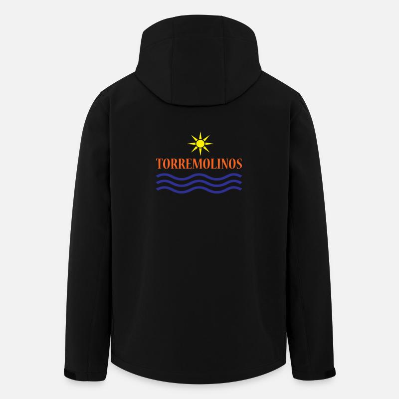 TORREMOLINOS-Eau du Soleil+Texte - Veste softshell homme en polyester recyclé Stanley/Stella - noir