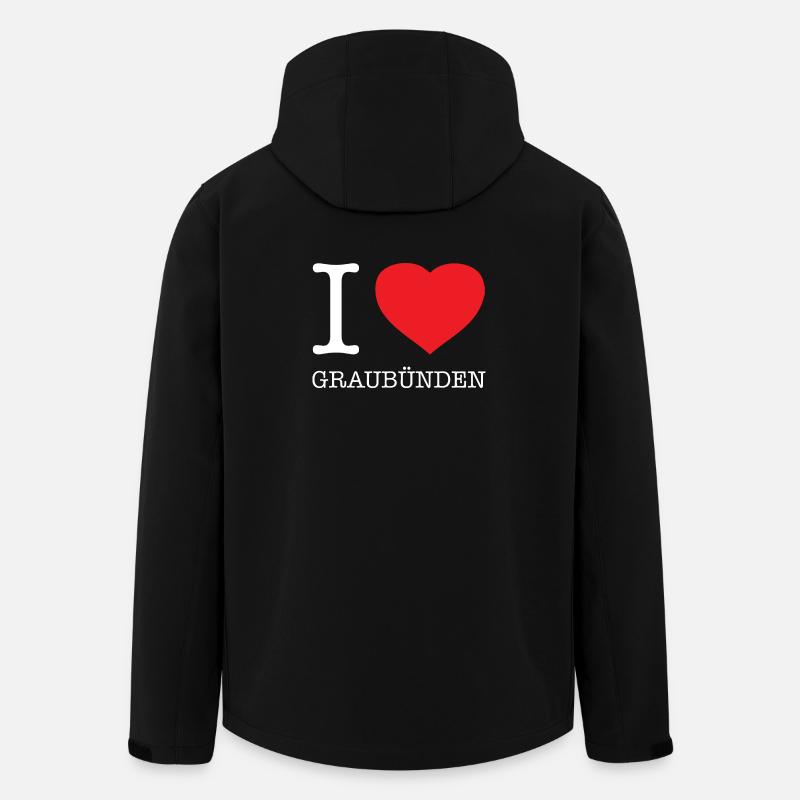 I LOVE GRAUBÜNDEN - Men’s Recycled Softshell Jacket by Stanley/Stella - black