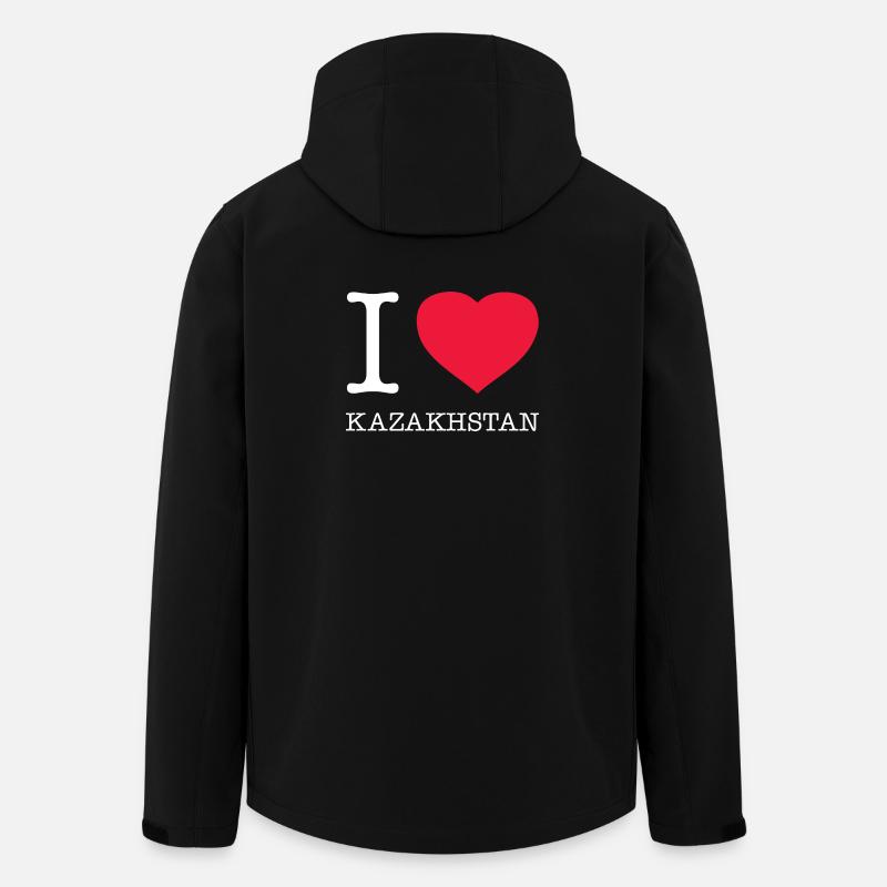 J’AIME LE KAZAKHSTAN Kasachstan - Veste softshell homme en polyester recyclé Stanley/Stella - noir