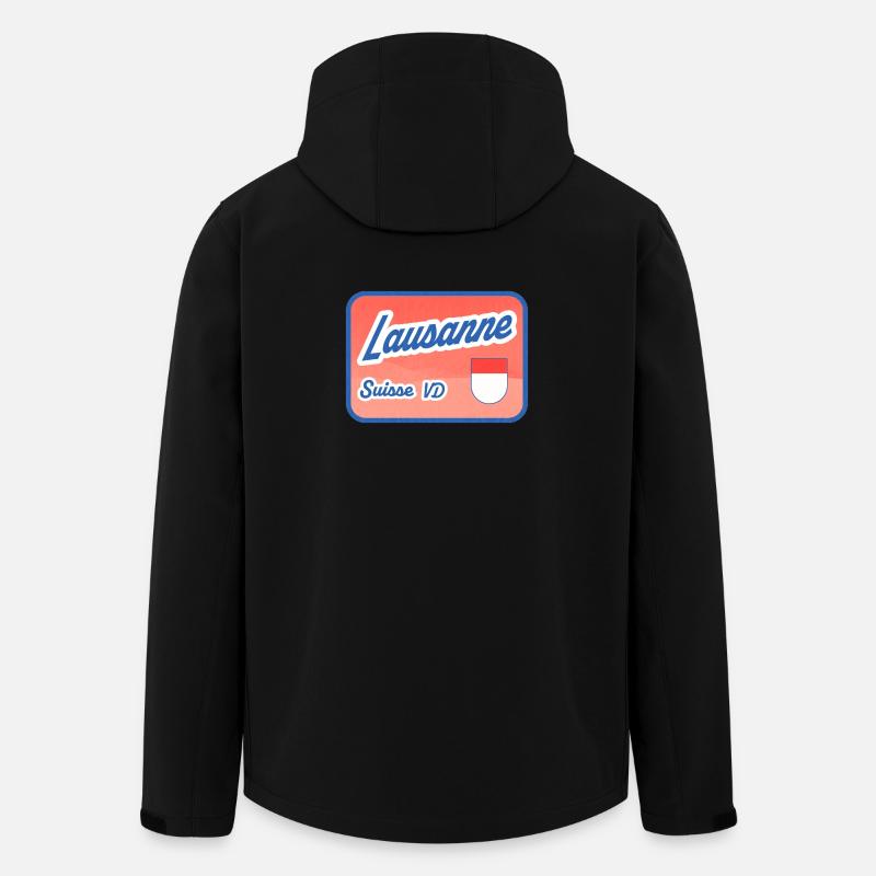 Lausanne Retro Schild Suisse VD - Recycelte Männer Softshell-Jacke von Stanley/Stella - Schwarz