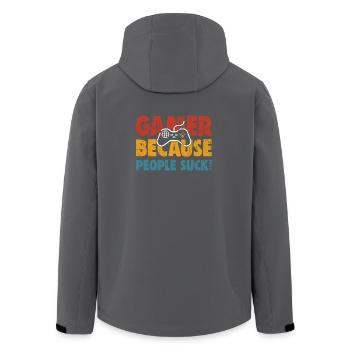 Gamer Because People Suck - Men’s Recycled Softshell Jacket by Stanley/Stella - black - Back - AI Model Male 185 light (185cm)