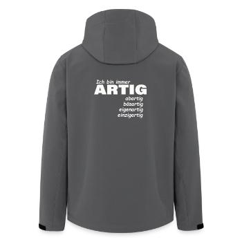 GOOD - Men’s Recycled Softshell Jacket by Stanley/Stella - anthracite - Back - AI Model Male 185 light (185cm)