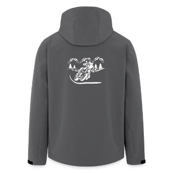 Silhouette de Moto Forêt - Veste softshell homme en polyester recyclé Stanley/Stella - charbon - Dos - AI Model Male 185 light (185cm)
