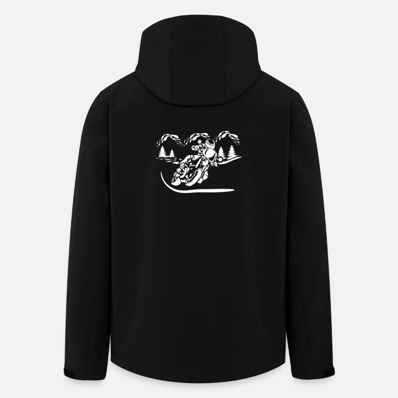 Motorrad Waldsilhouette - Recycelte Männer Softshell-Jacke von Stanley/Stella - Schwarz