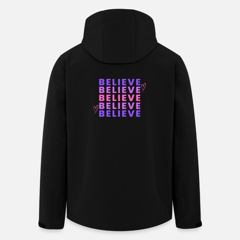 Inspirierende Believe Gradient Typografie - Recycelte Männer Softshell-Jacke von Stanley/Stella - Schwarz