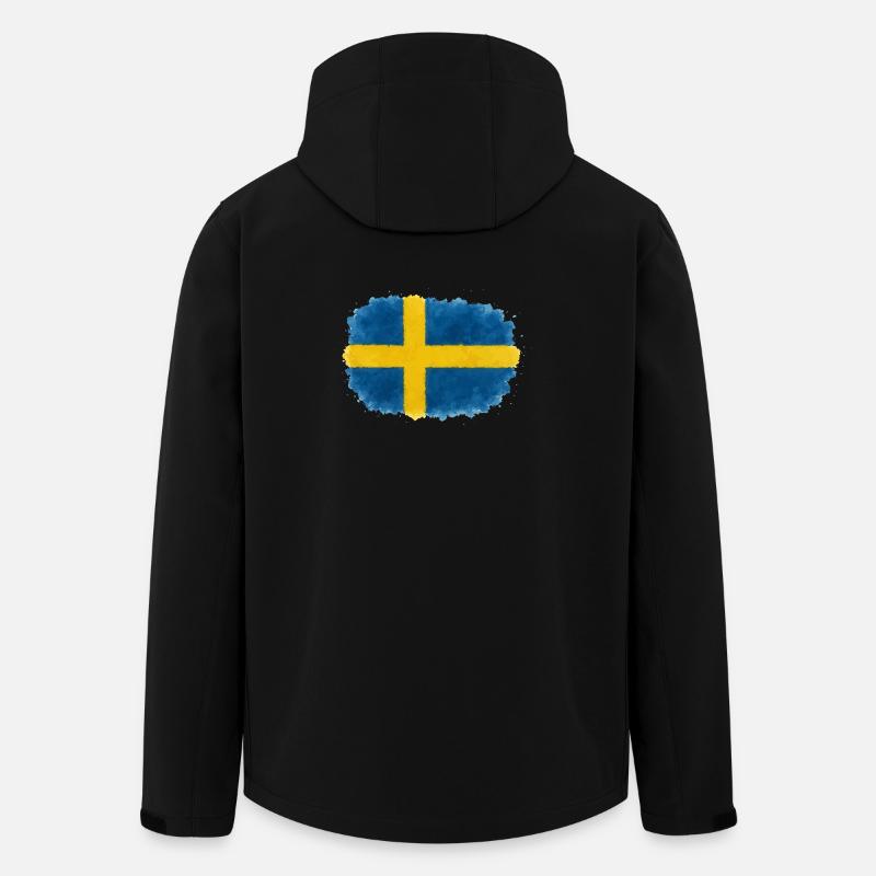 schweden-fahne-klecks - Recycelte Männer Softshell-Jacke von Stanley/Stella - Schwarz