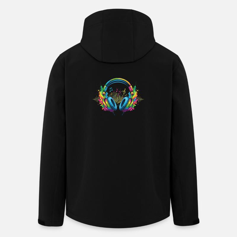 Lebendige Musik Kopfhörer Kunst - Recycelte Männer Softshell-Jacke von Stanley/Stella - Schwarz