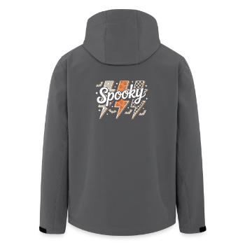 Gruseliger Retro Blitz Halloween - Recycelte Männer Softshell-Jacke von Stanley/Stella - Schwarz - Hinten - AI Model Male 185 light (185cm)