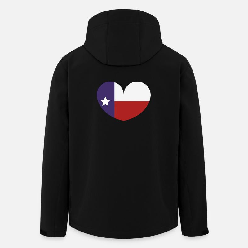 Texas-Herzflagge - Recycelte Männer Softshell-Jacke von Stanley/Stella - Schwarz