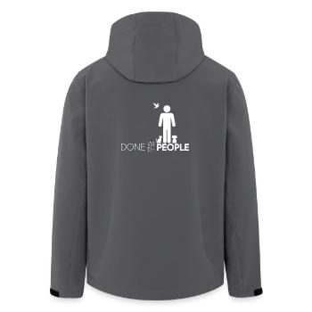 Done with People - Fertig mit Menschen Motiv - Recycelte Männer Softshell-Jacke von Stanley/Stella - Anthrazit - Hinten - AI Model Male 185 light (185cm)