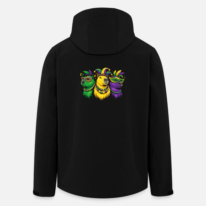 Capybara Maskenfest Trio Mardi Gras - Recycelte Männer Softshell-Jacke von Stanley/Stella - Schwarz