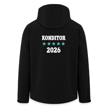 Konditor 2026 Ausbildung Prüfung Meister Azubi - Recycelte Männer Softshell-Jacke von Stanley/Stella - Schwarz - Hinten - AI Model Male 185 light (185cm)