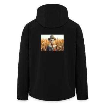 L’épouvantail trouvé par le premier compagnon - Veste softshell homme en polyester recyclé Stanley/Stella - noir - Dos - AI Model Male 185 light (185cm)