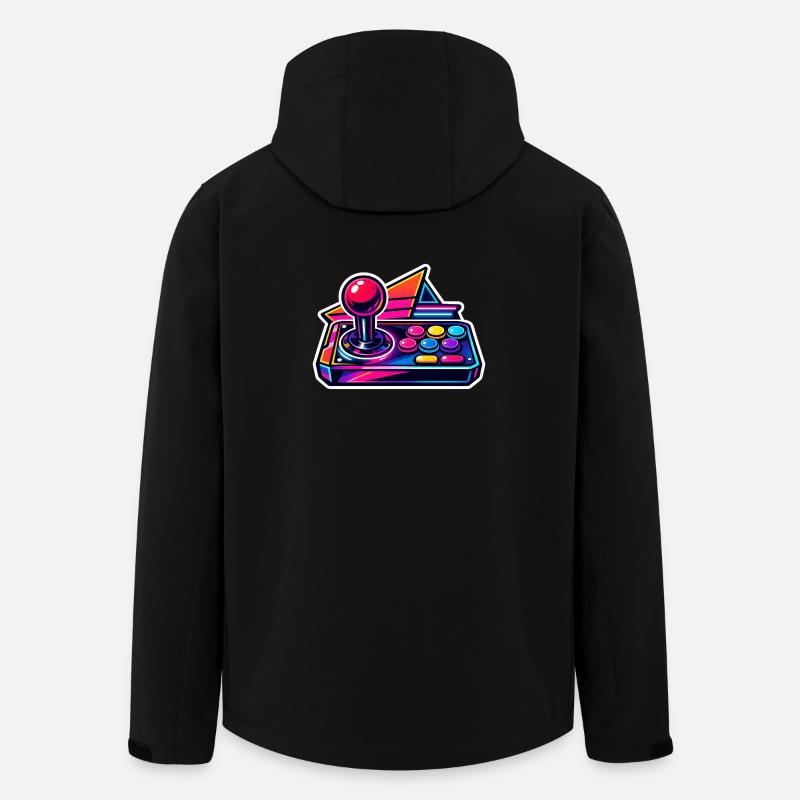 Joystick Arcade Néon Rétro - Veste softshell homme en polyester recyclé Stanley/Stella - noir