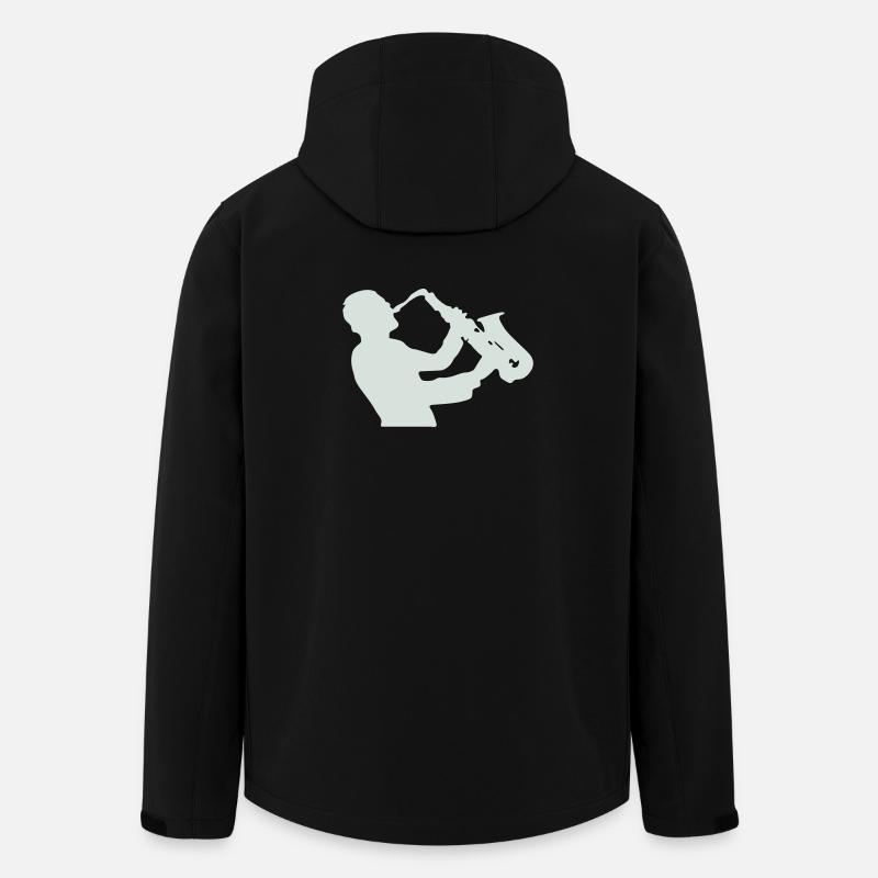Jazz Saxophone Silhouette - Veste softshell homme en polyester recyclé Stanley/Stella - noir