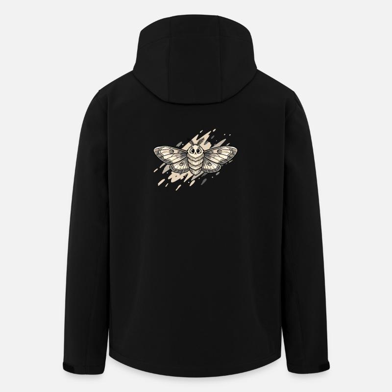 Illustration du papillon de nuit - Veste softshell homme en polyester recyclé Stanley/Stella - noir
