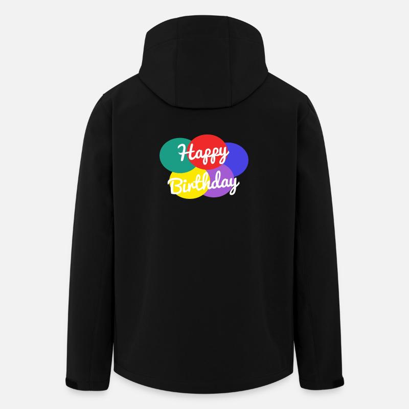 JOYEUX ANNIVERSAIRE. HAPPY BIRTHDAY. ANNIVERSAIRE. - Veste softshell homme en polyester recyclé Stanley/Stella - noir
