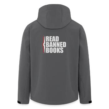 Read Banned Books Verbotene Bücher Lesen Freiheit - Recycelte Männer Softshell-Jacke von Stanley/Stella - Anthrazit - Hinten - AI Model Male 185 light (185cm)